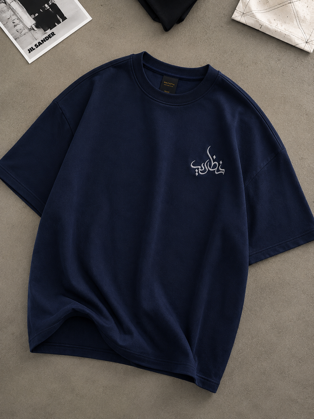 Nazariya Navy Embroidered T-shirt