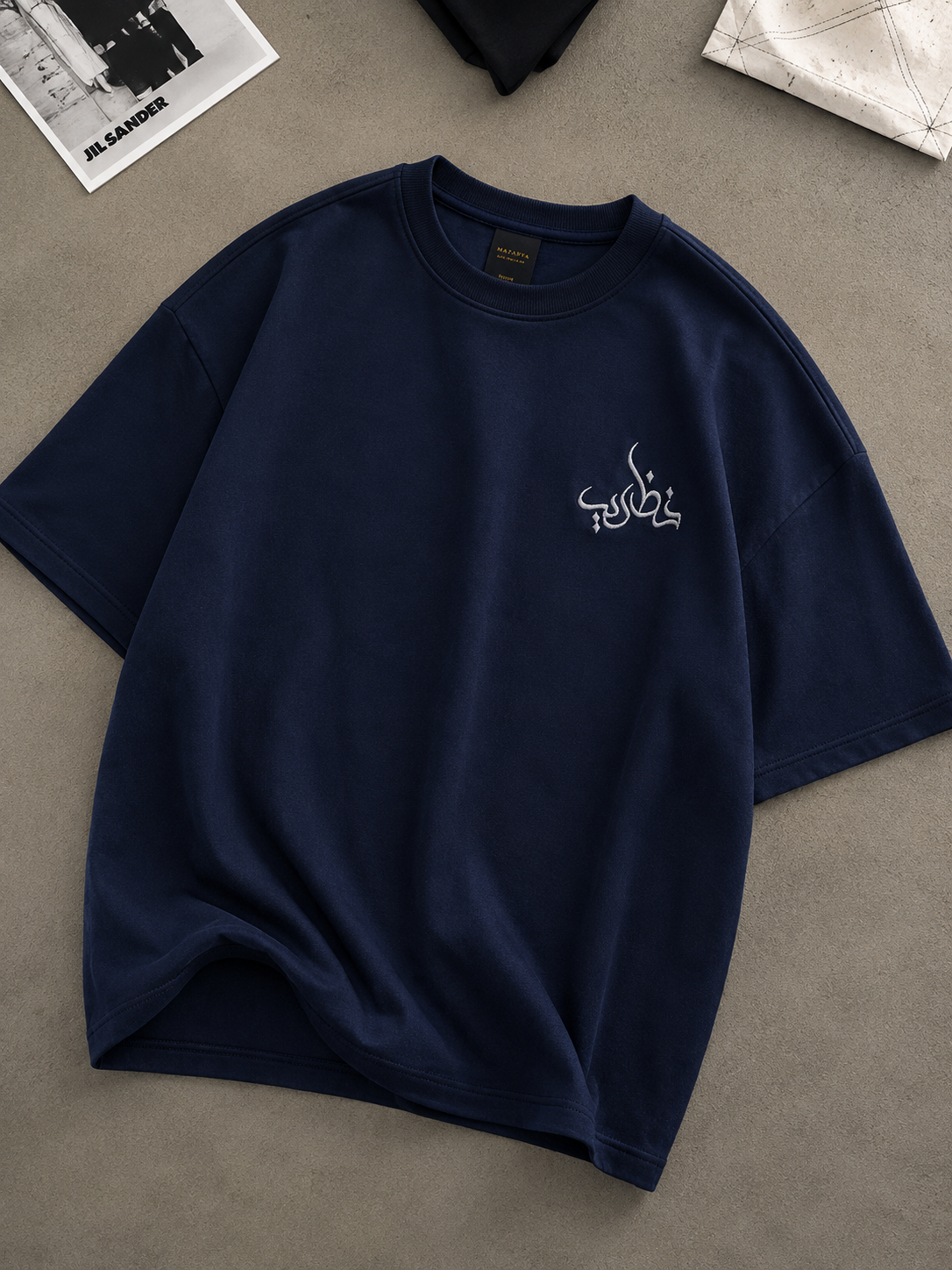 Nazariya Navy Embroidered T-shirt