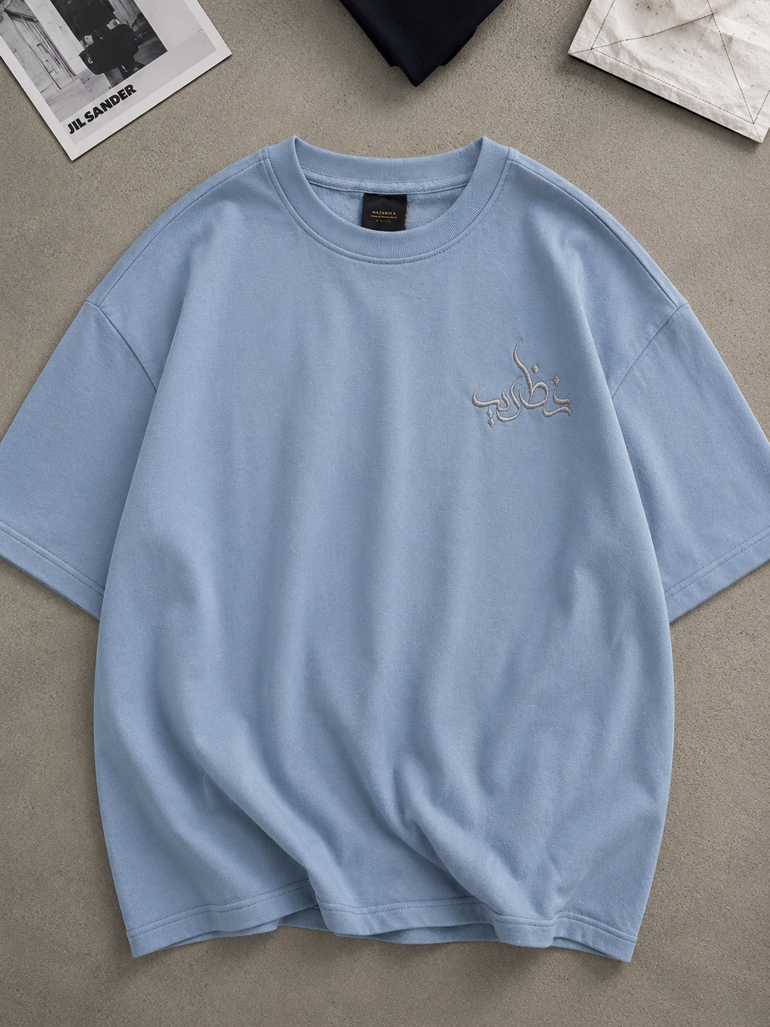 Nazariya Sky Blue Embroidered Tshirt