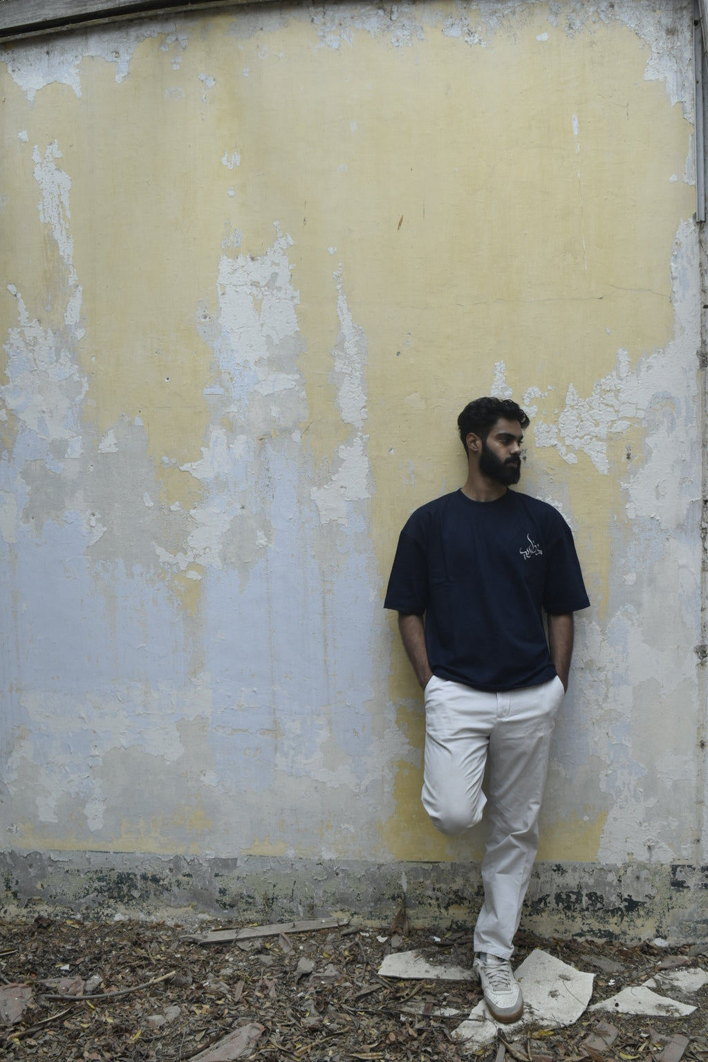 Nazariya Navy Embroidered T-shirt
