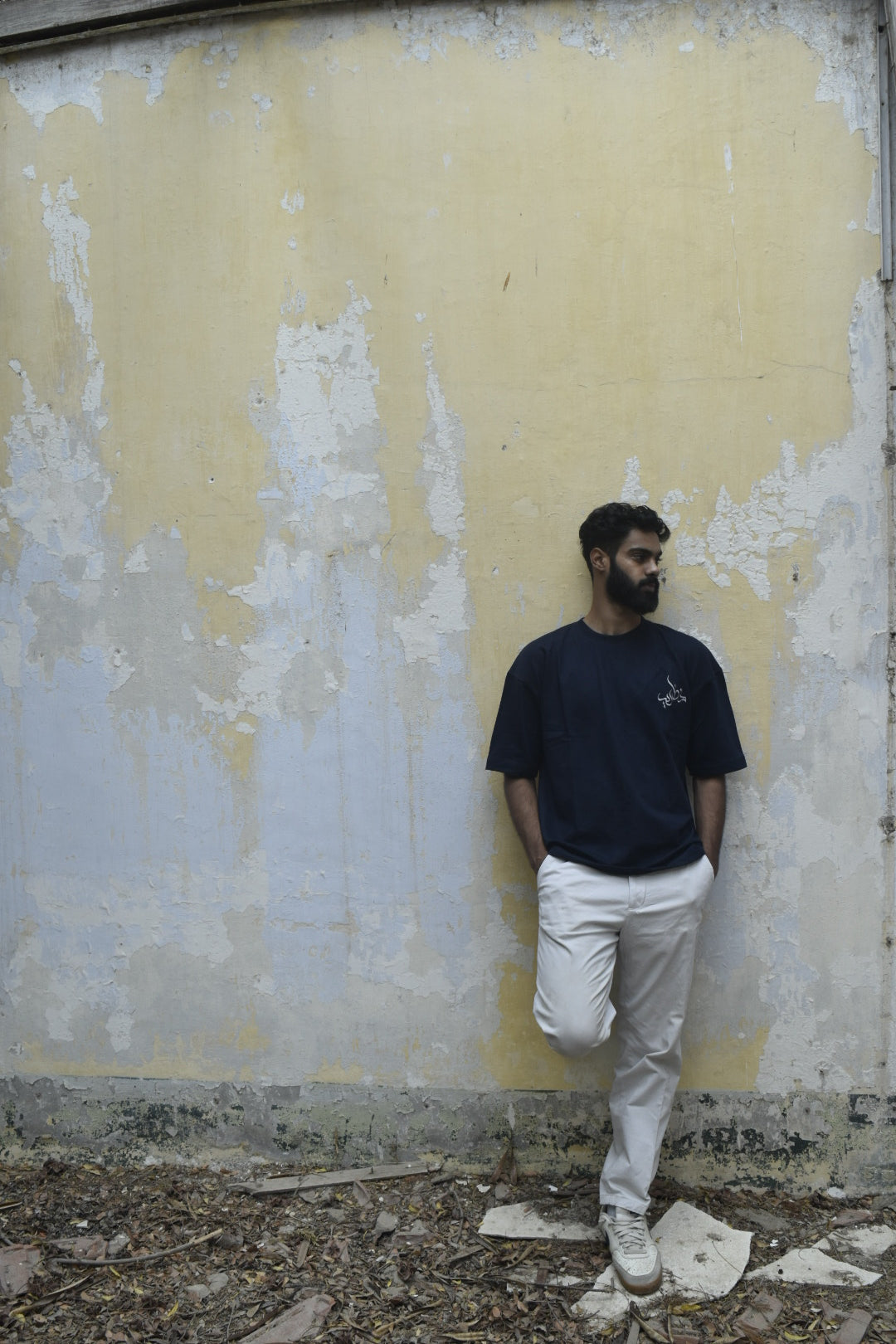 Nazariya Navy Embroidered T-shirt